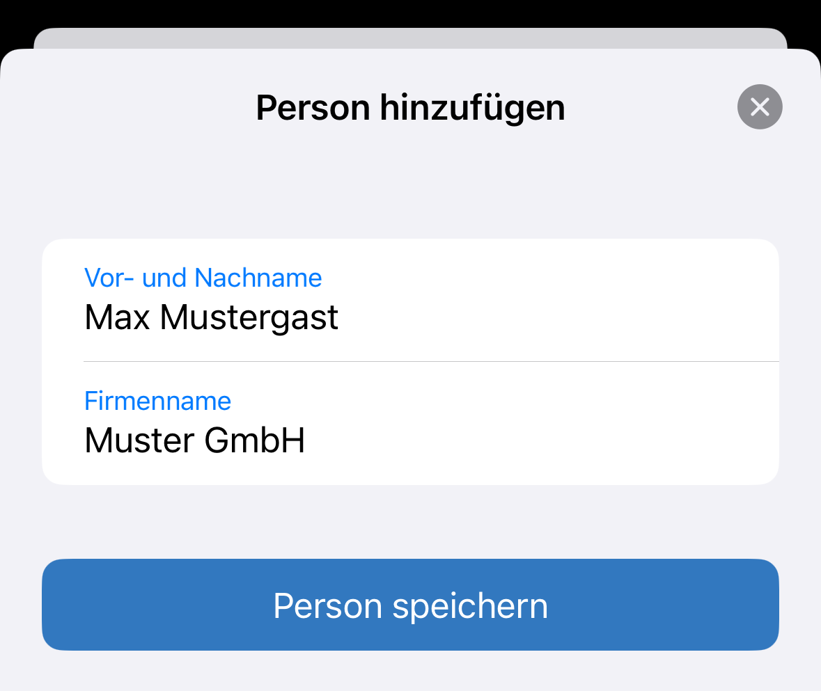 Person hinzufügen